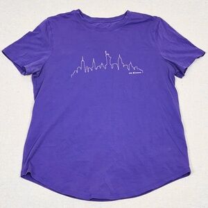 Lululemon Athletica Purple T-Shirt Skyline NYC Limited Edition